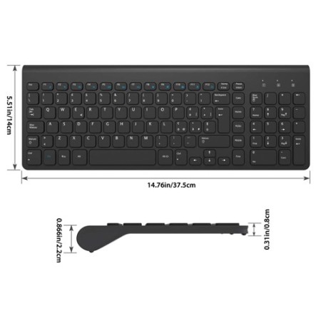 Tastiera wifi wireless pc 2.4ghz keyboard computer no fili tastierino numerico