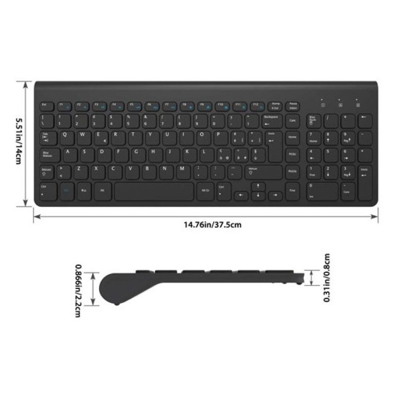 Hongu Tastiera wifi wireless pc 2.4ghz keyboard computer no fili ta...