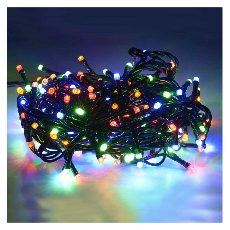 Luci natale 100 140 180 240 LED esterno interno natalizie catena albero addobbi