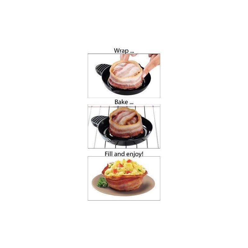 Confezione 2 perfect bacon bowl stampino forma forno microonde cucina bacon