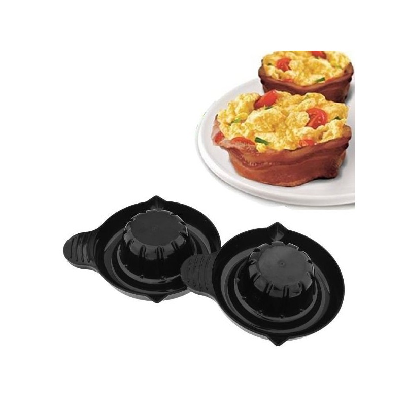 Confezione 2 perfect bacon bowl stampino forma forno microonde cucina bacon