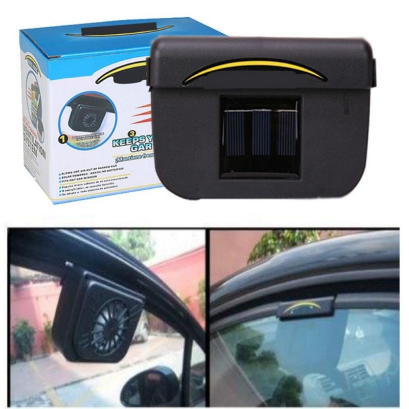 Mini Ventilatore smuovi aria odori solare auto camper montaggio su finestrino