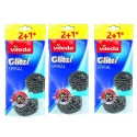 3 pacchetti 9x Vileda Glitzi Paglietta in acciaio inox Spugna spugnette abrasiva