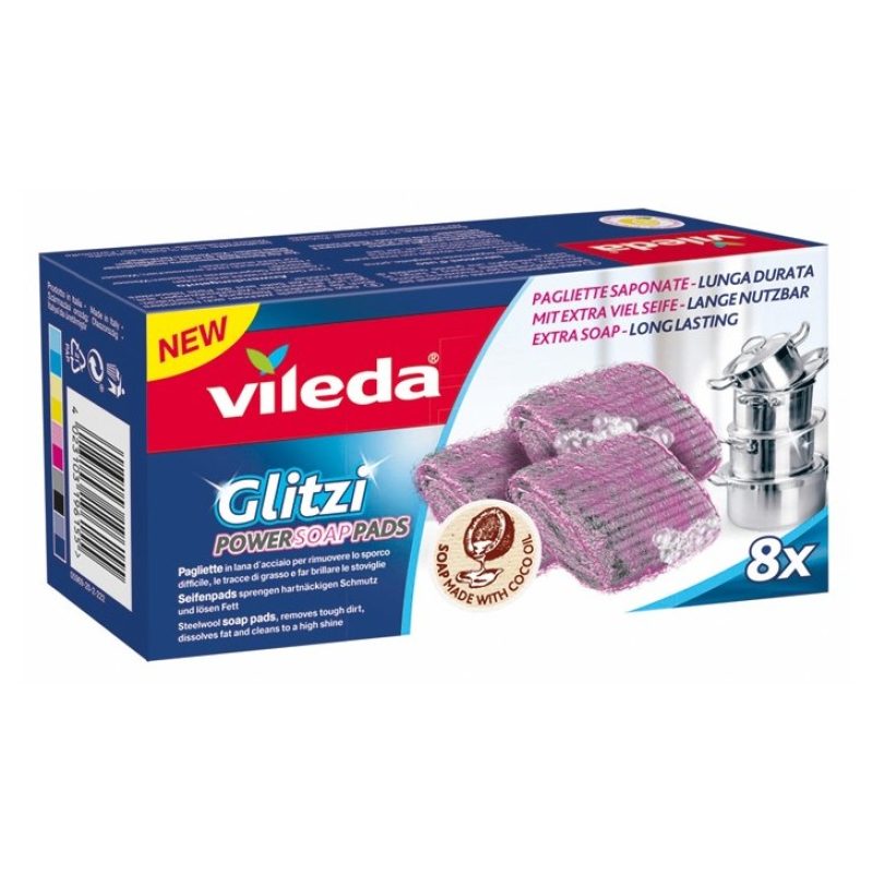 Vileda 3 pacchetti da 8 pezzi in tuttoi 24 pagliette saponate Viled...