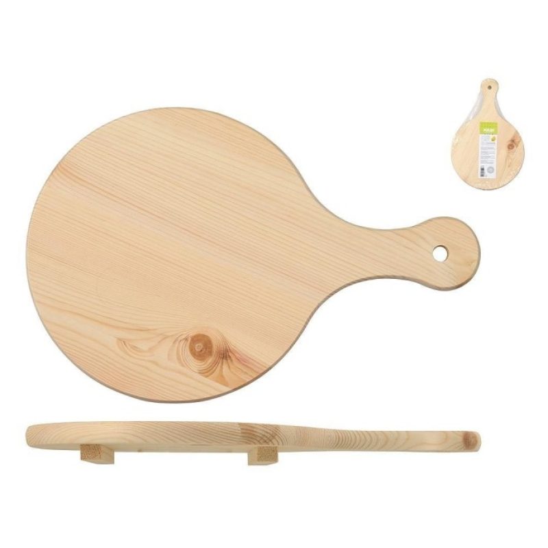 Hongu Tagliere in legno abete con manico da 34cm diametro cucina pa...