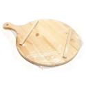 Tagliere in legno abete con manico da 34cm diametro cucina pala per pizza
