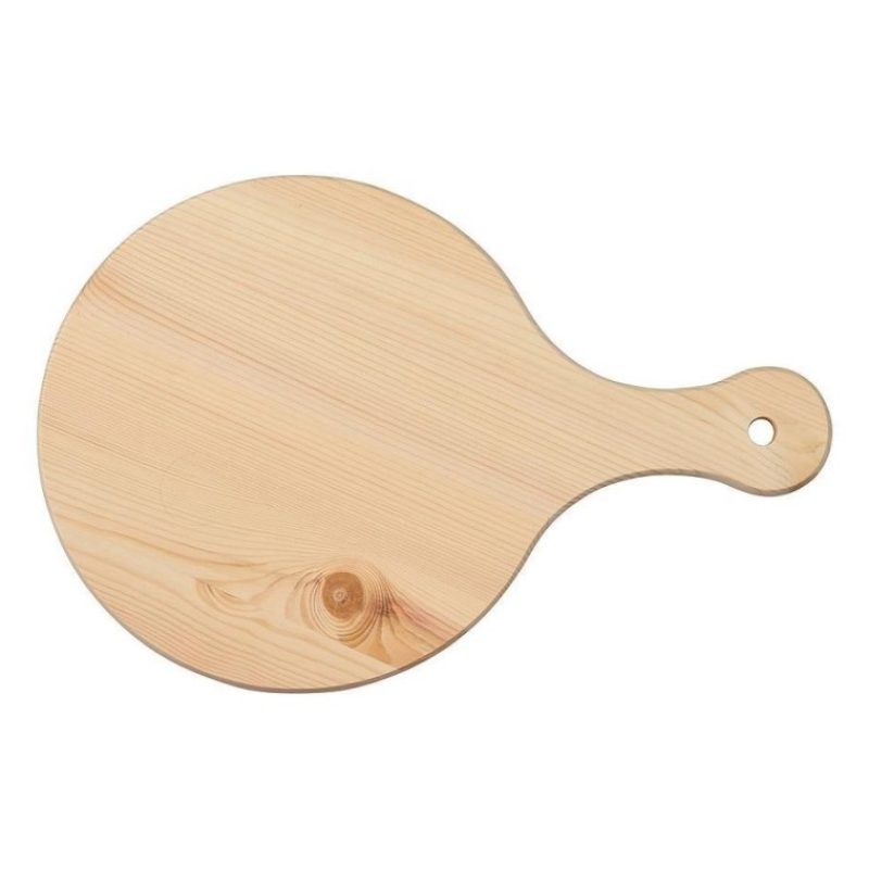 Hongu Tagliere in legno abete con manico da 34cm diametro cucina pa...