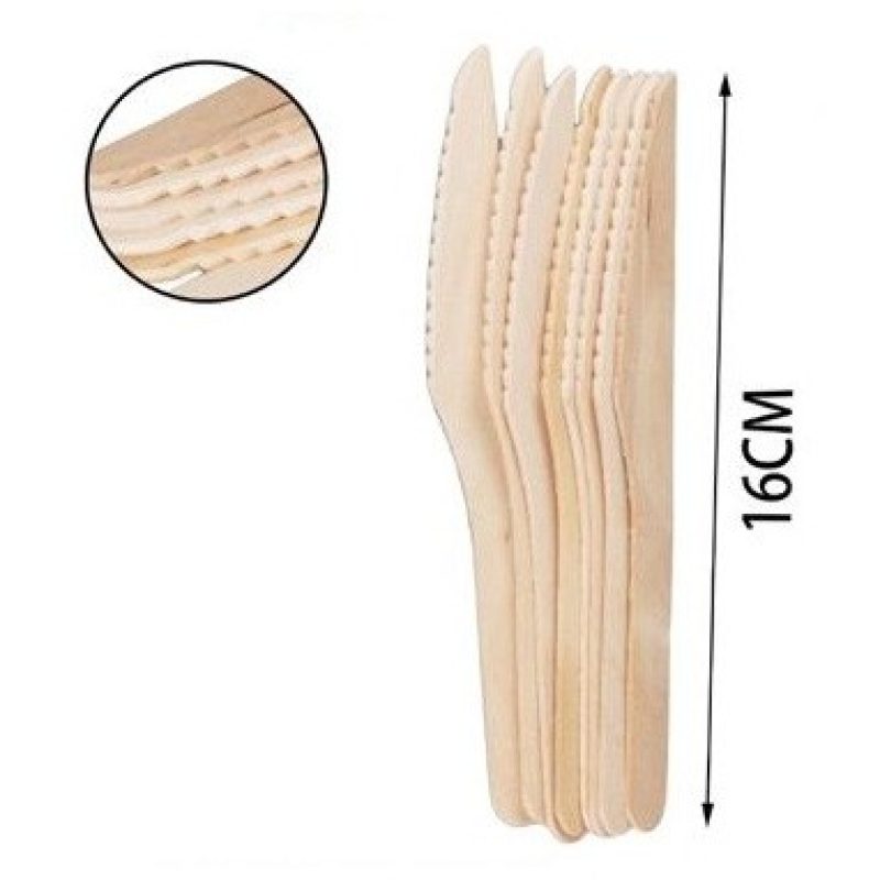 Hongu 6 pacchetti da 10 coltelli ecologici in legno di Betulla posa...