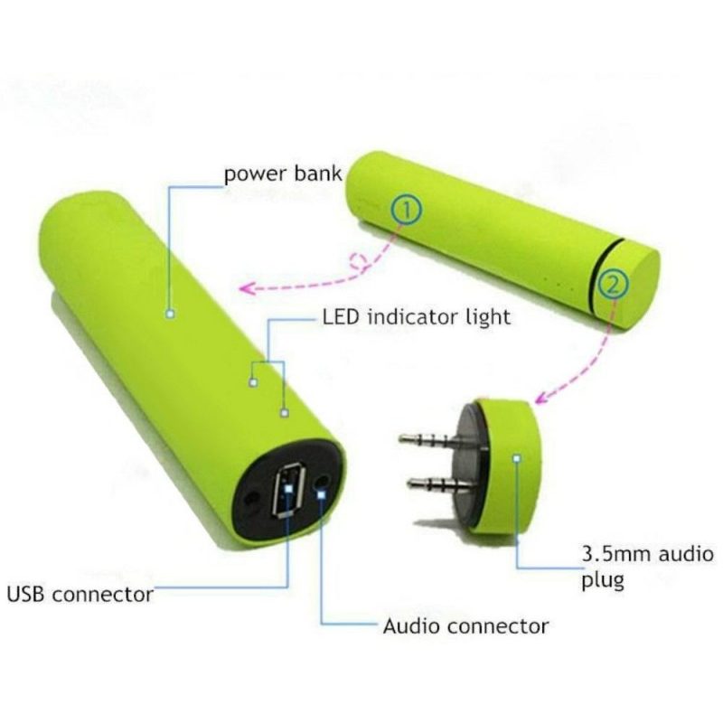 Powerbank A5 universale batteria esterna cassa integrata smartphone 5200mAh 3in1