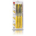 2 pacchi da 6 coltelli da bistecca in acciaio giallo posate 12pz