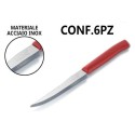 2 pacchi da 6 coltelli da bistecca in acciaio rosso posate 12pz