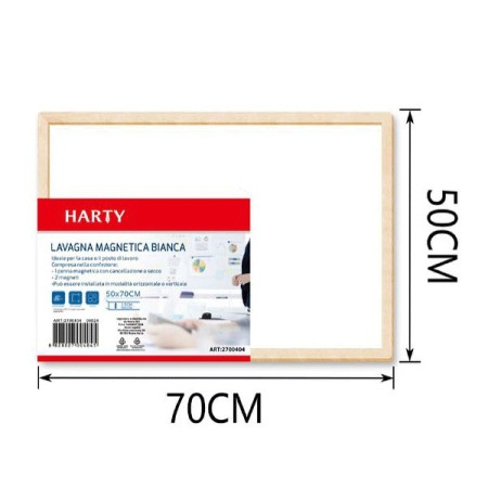 Lavagna Magnetica bianca cornice legno Lavagnetta Pennarello Ufficio Bambini