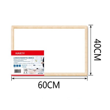 Lavagna Magnetica bianca cornice legno Lavagnetta Pennarello Ufficio Bambini