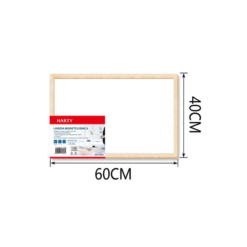 Generico Lavagna Magnetica bianca cornice legno Lavagnetta Pennarel...