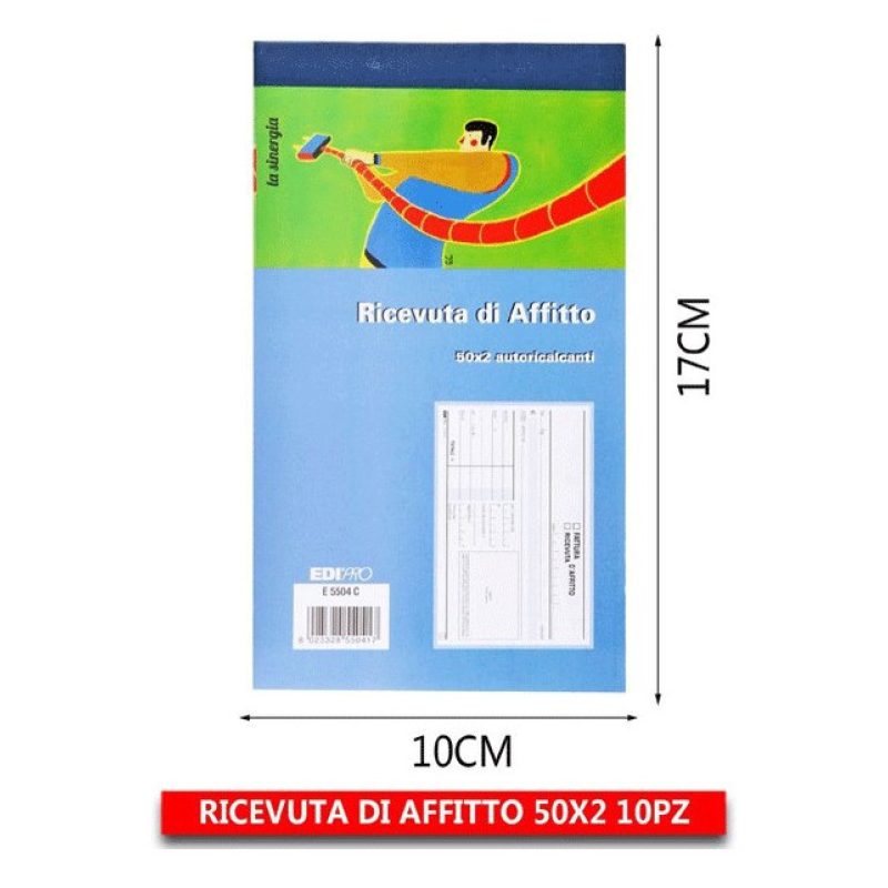 Generico 10x Ricevute di affitto 50x2 Copie Autoricalcante Blocco F...