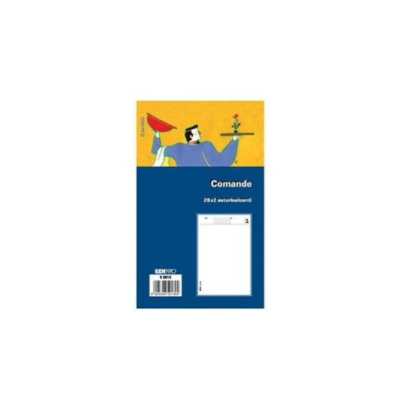 20 Blocco Comande 25 x 2 Copie Autoricalcante Edipro E5913 Blocchi Fogli Ufficio