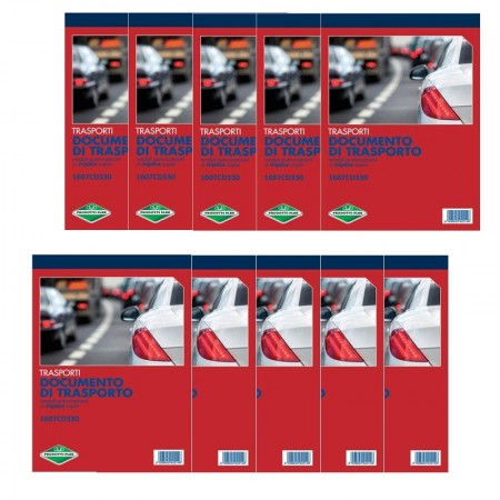 10 Blocchi Documenti di Trasporti 33 Moduli Triplice copia Autoricalcanti Data