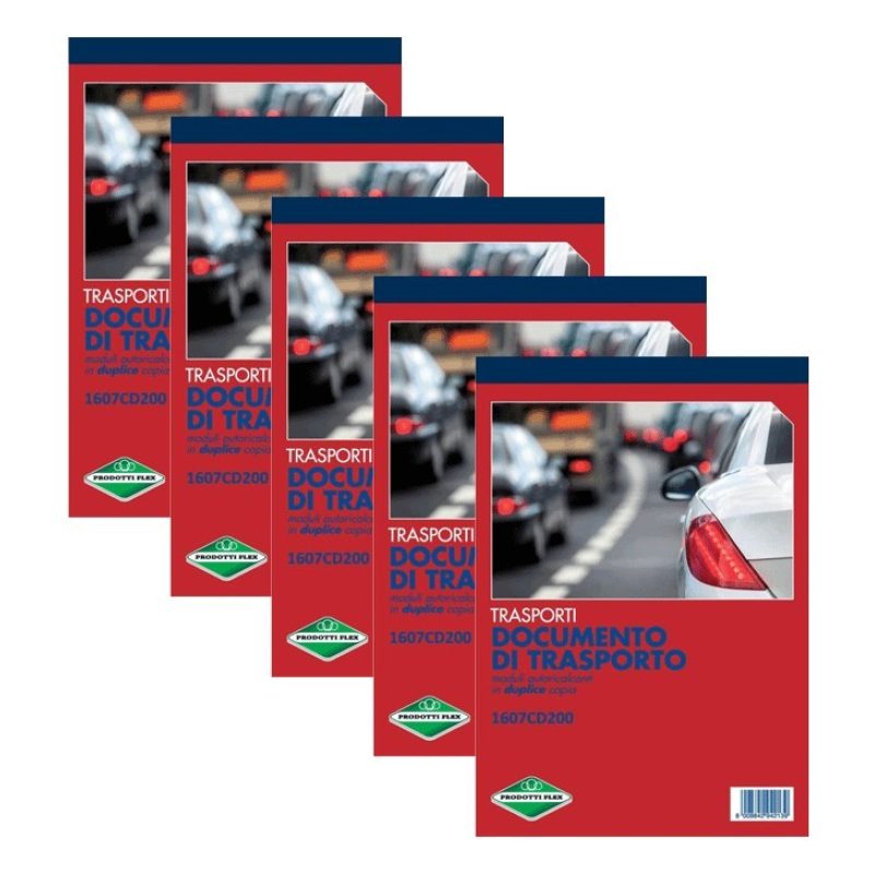 Generico 5 Blocchi Documenti di Trasporti 50 Moduli Duplice copia A...