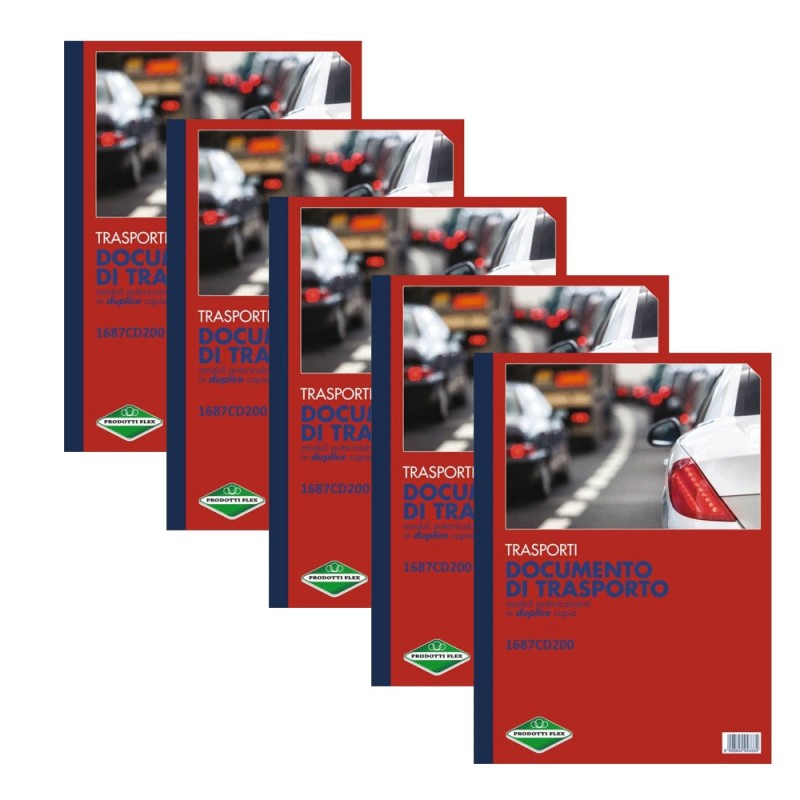 Generico 5 Blocchi Documenti di Trasporti 50 Moduli Duplice copia A...