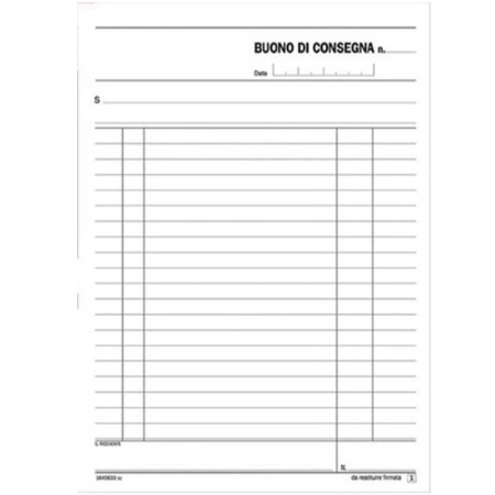 5 Blocchi Buoni di Consegna 33 Moduli Triplice copia Autoricalcanti Data Ufficio