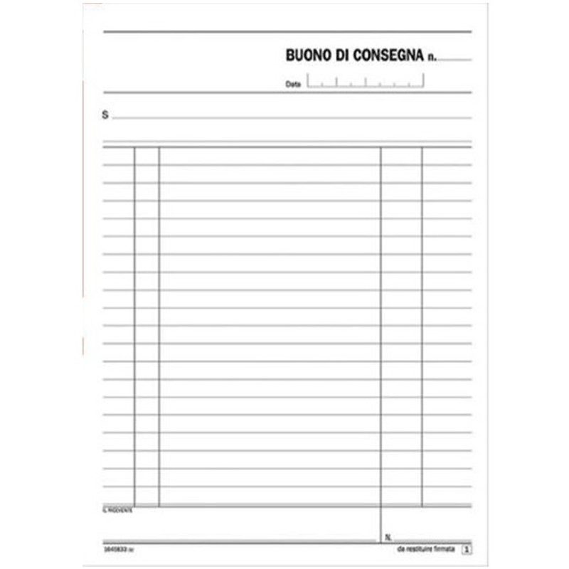 Generico 5 Blocchi Buoni di Consegna 33 Moduli Triplice copia Autor...