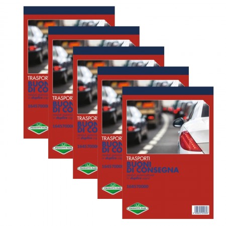 5 Blocchi Buoni di Consegna 50 Moduli Duplice copia Autoricalcanti Data Ufficio