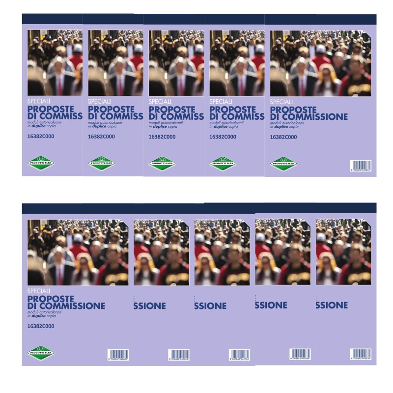 Generico 10 Blocchi Proposte di Commissione 50 Moduli Duplice copia...