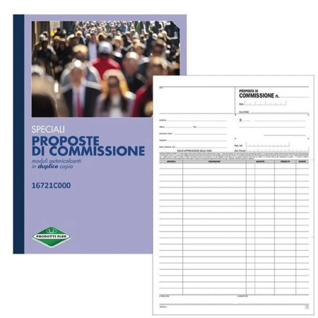 5 Blocchi Proposte di Commissione 50 Moduli Duplice copia Autoricalcanti Data