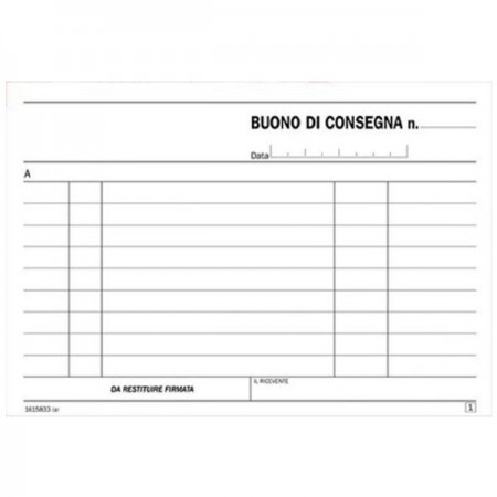 5 Blocco Buoni di Consegna 33 Moduli Triplice copia Autoricalcanti Data Ufficio