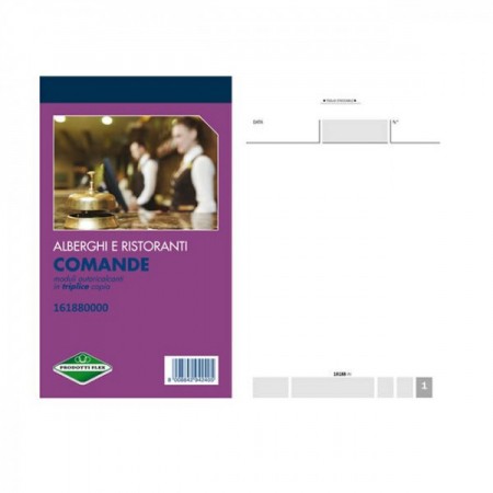 15 Blocco Comande  Alberghi Ristoranti 25x3 Autoricalcanti Copie Blocchi Fogli
