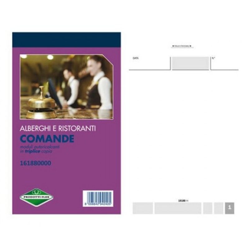 Generico 15 Blocco Comande Alberghi Ristoranti 25x3 Autoricalcanti ...