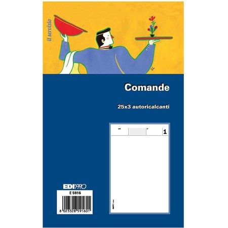 10 Blocco Comande 25 Moduli Triplice Copia  Autoricalcanti Blocchi Bar Pizzerie