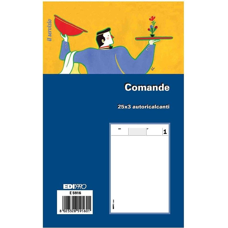 10 Blocco Comande 25 Moduli Triplice Copia Autoricalcanti Blocchi B...