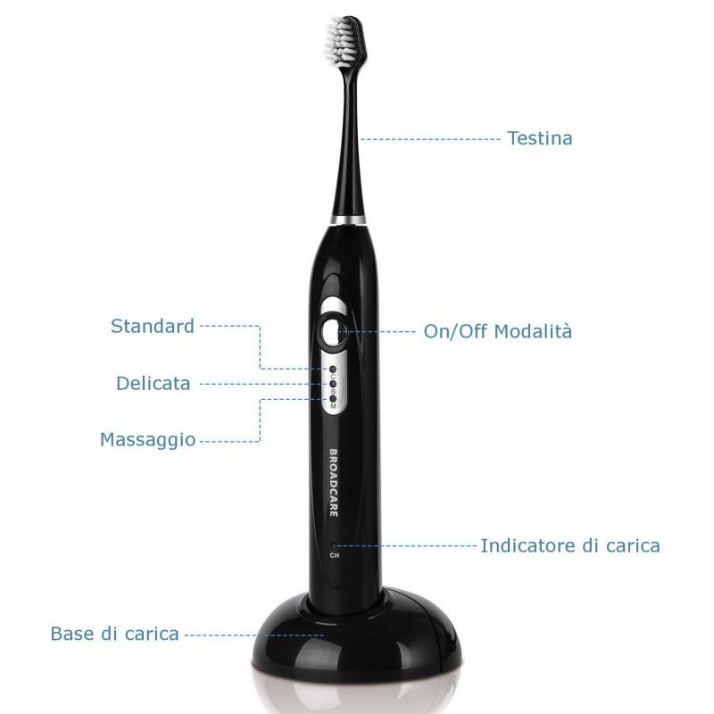 Broadcare EUAI2030 spazzolino elettrico 31000 VPM ricaricabile tecnologia sonica
