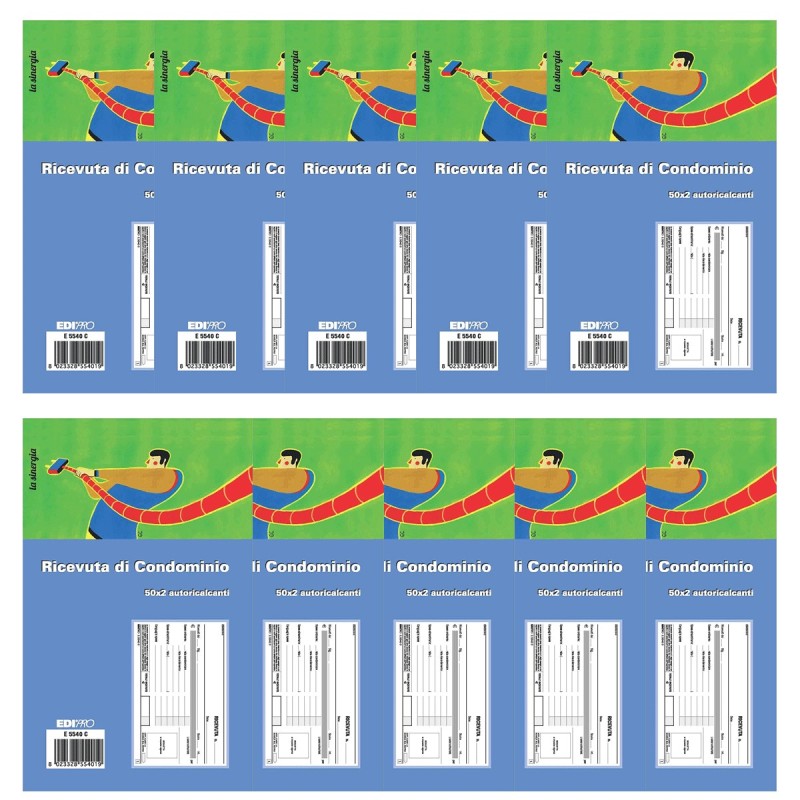 10 Blocco Ricevute Condominio AutoricalcantI Duplice Copia 50 Moduli Documenti