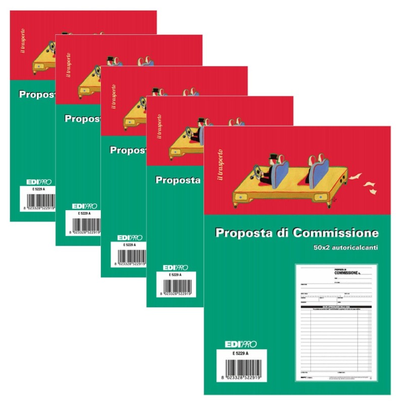 EDIpro 5 Blocchi Proposte di Commissione 50 Moduli Duplice copia Au...