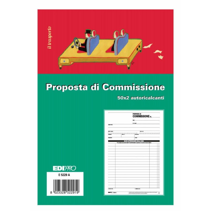 EDIpro 5 Blocchi Proposte di Commissione 50 Moduli Duplice copia Au...
