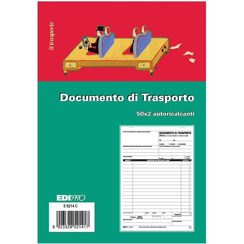 EDIpro 5 Blocchi Documenti di Trasporti 50 Moduli Duplice copia Aut...