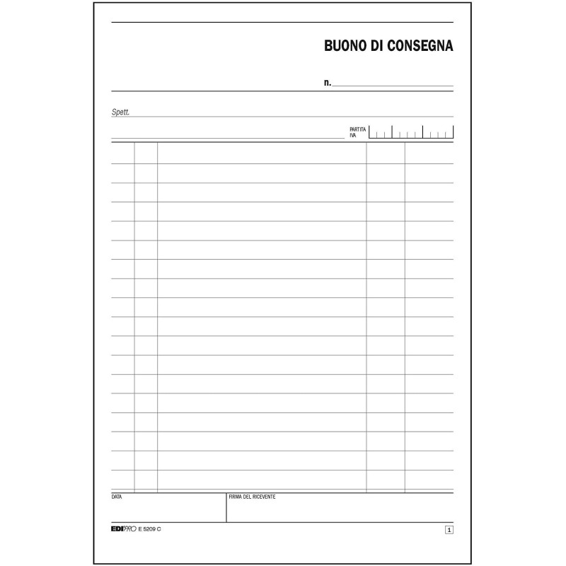 EDIpro 10 Blocchi Buoni di Consegna 50 Moduli Duplice copia Autoric...