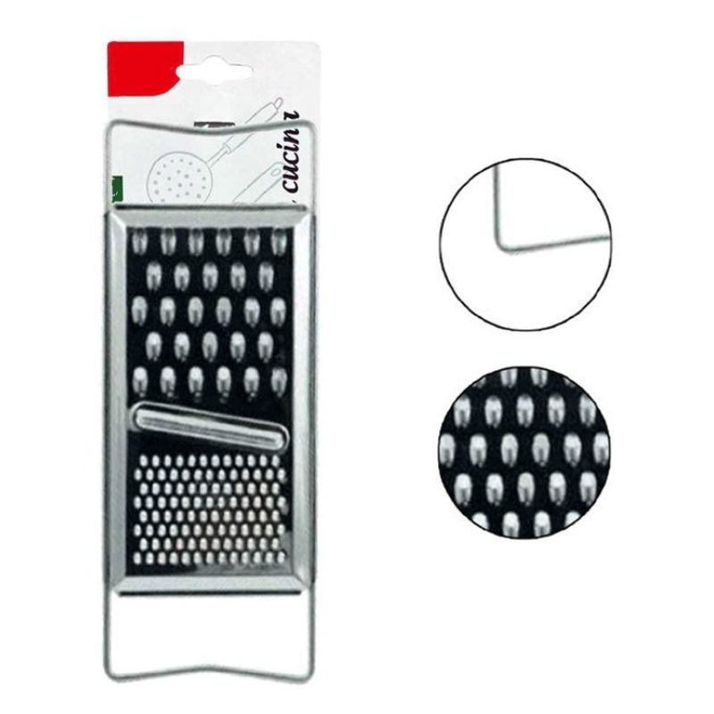 Hongu Grattugia Minerva Acciaio Inox Formaggio Verdura Doppia Acces...