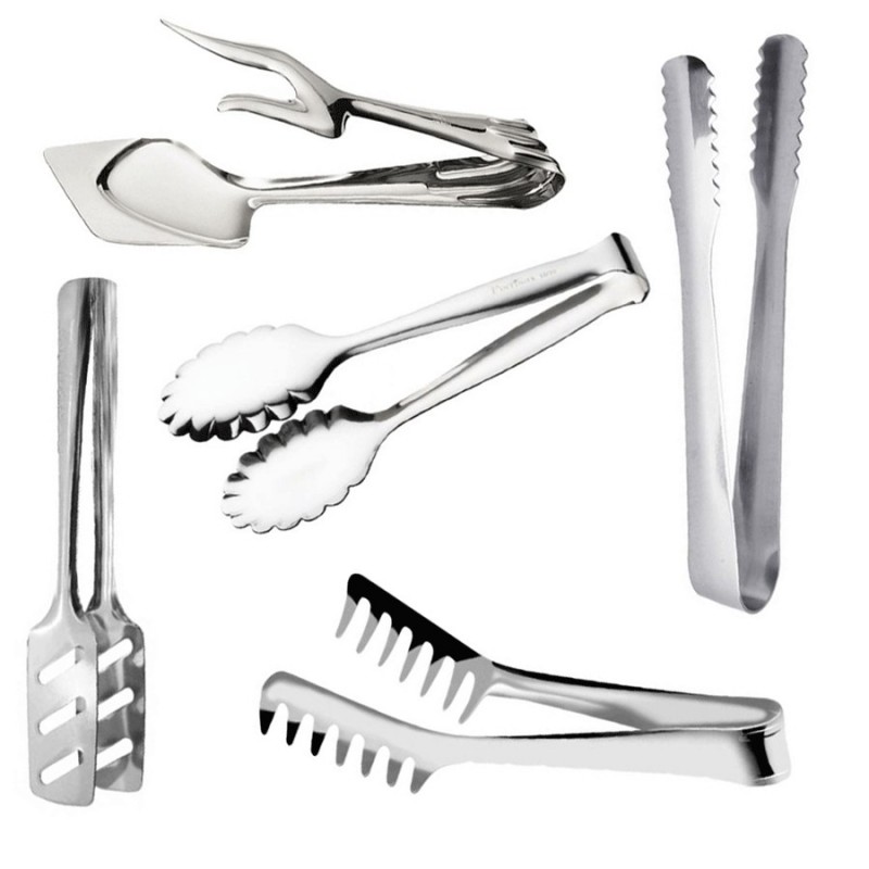 Kit Utensili Cucina Acciaio Set Pinze Accessori 5 pezzi Pinza Arrosto Multiuso