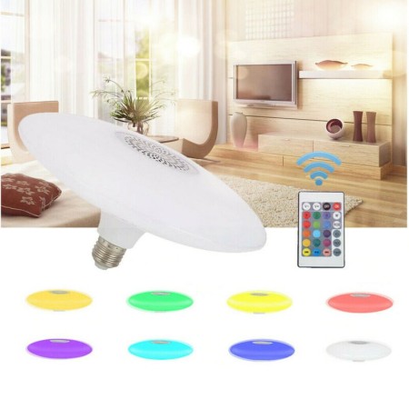 LAMPADINA LED BLUETOOTH UFO LUCE BIANCA RGB LAMPADA CASSA ALTOPARLANTE