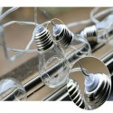 CATENA LUMINOSA LED SOLARE ESTERNO 10 BULBI LAMPADINA TRASPARENTE CALDA