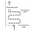 CATENA LUMINOSA LED SOLARE ESTERNO 10 BULBI LAMPADINA TRASPARENTE CALDA