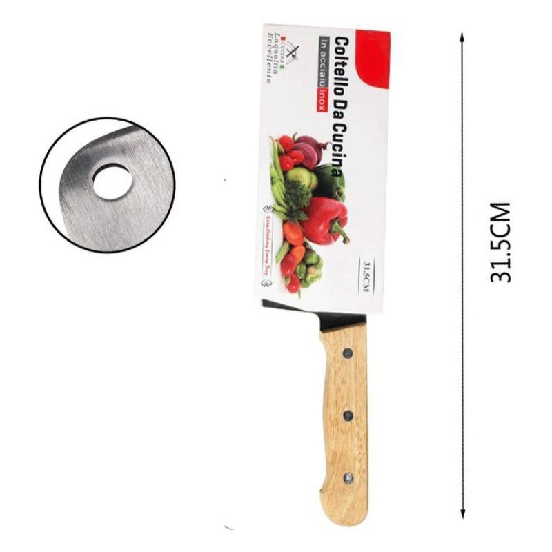 Hongu Coltello da cucina in Acciaio Manico Legno Utensili Posate Ma...