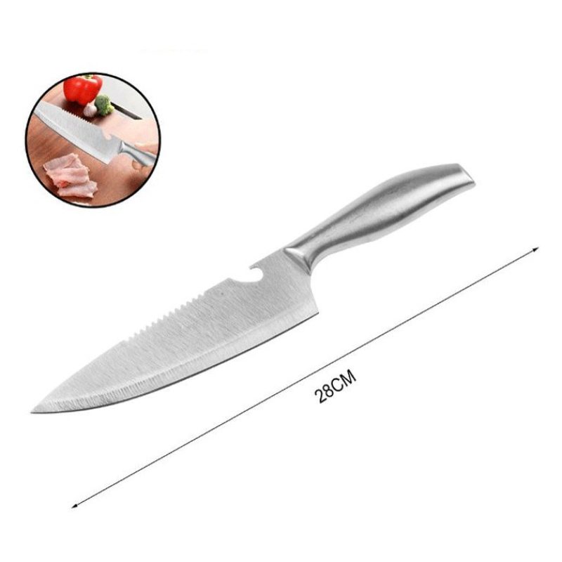 Hongu Coltello da cucina in Acciaio Manico Legno Utensili Posate Ma...
