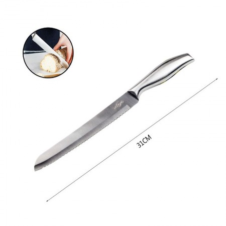 Coltello da cucina in Acciaio Manico Legno Utensili Posate Mannaia Carne Verdure