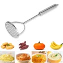 2x Schiacciapatate Manuale Schiaccia Acciaio Premi Patate Verdure Gateau Purea