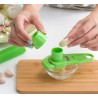 Hongu Set Spremiaglio + Affetta aglio Schiaccia Manuale Acciaio Zen...