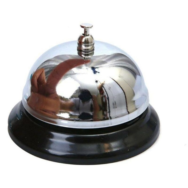 Hongu 2x Campanello Da Tavolo Lucido Metallo Reception Albergo Hote...